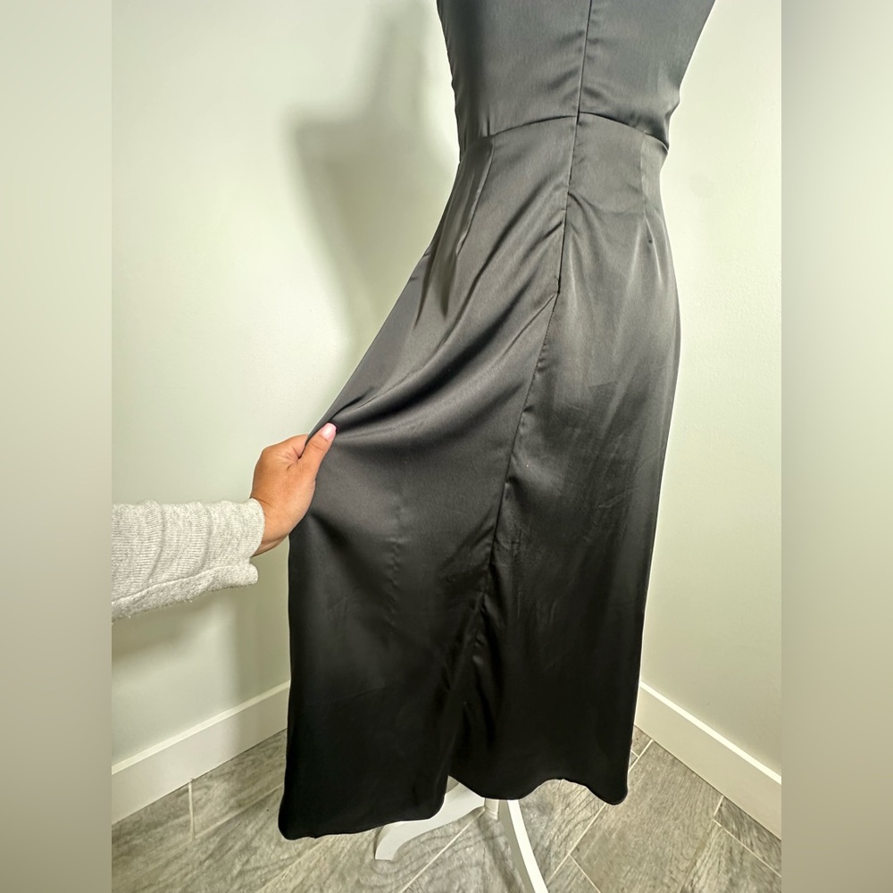 ASTR Gala Bustier Black Midi Party Cocktail Whimsigoth Dark Romantic Dress Sm - Picture 15 of 16